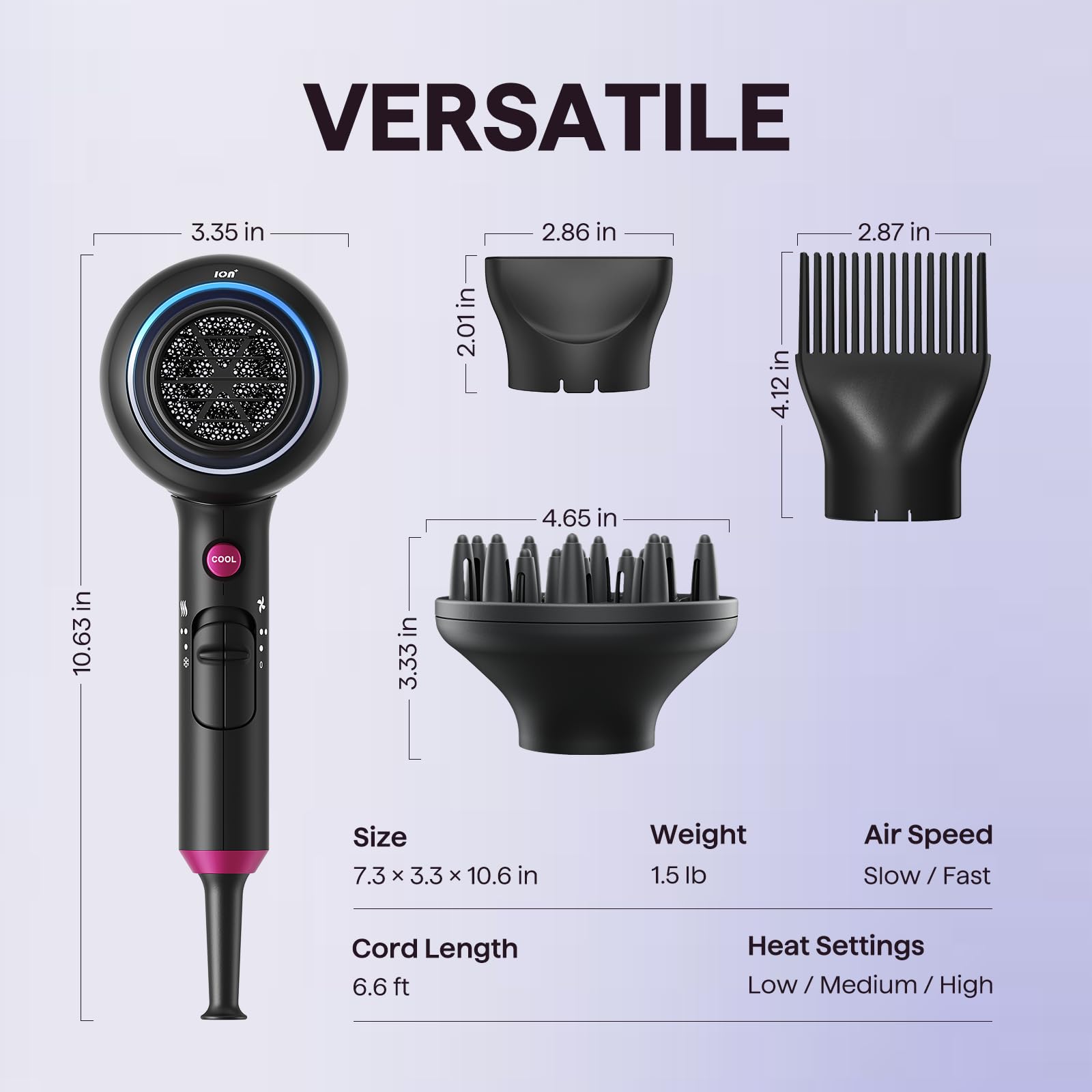 Wavytalk professional hair styling tool emphasizing the back air intake grill and cool shot button