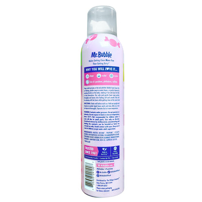 Mr. Bubble foam soap canisters showing the bubblegum scent label