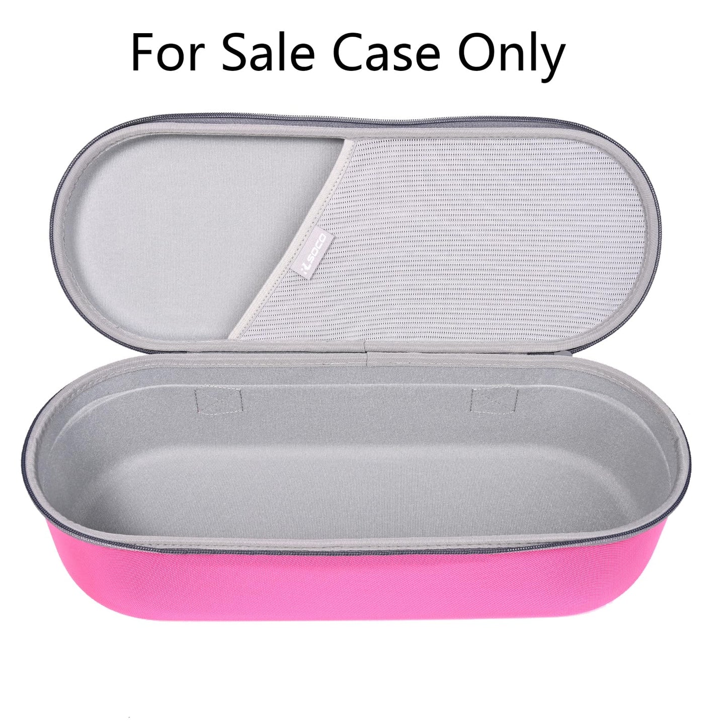 RLSOCO travel case interior view displaying custom molded compartments for hair dryer attachments