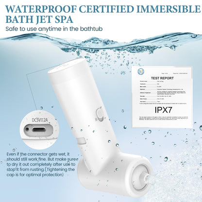 Close up of bath jet spa bubble mode in water