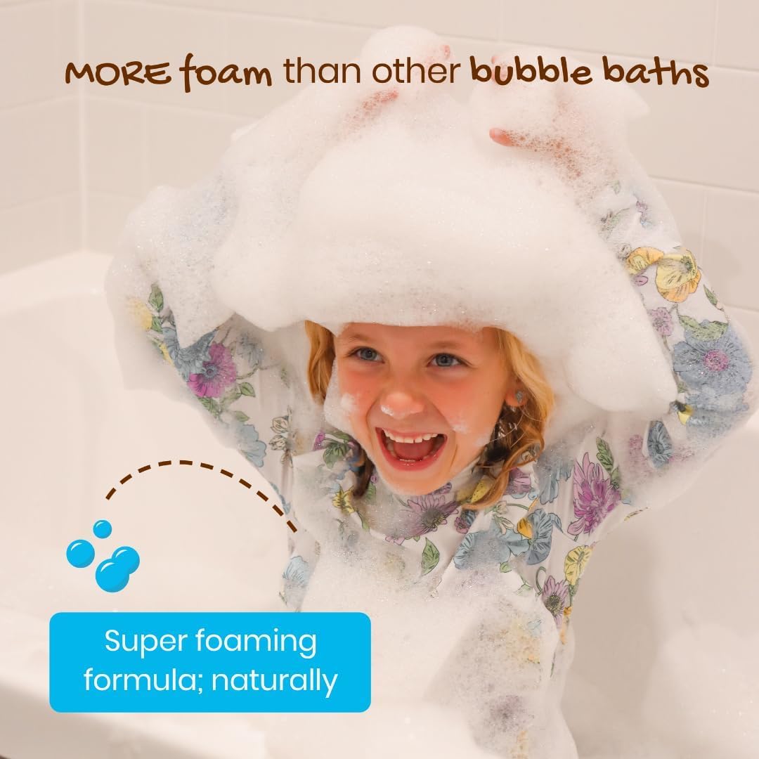 Educational color mixing demonstration with bubble bath