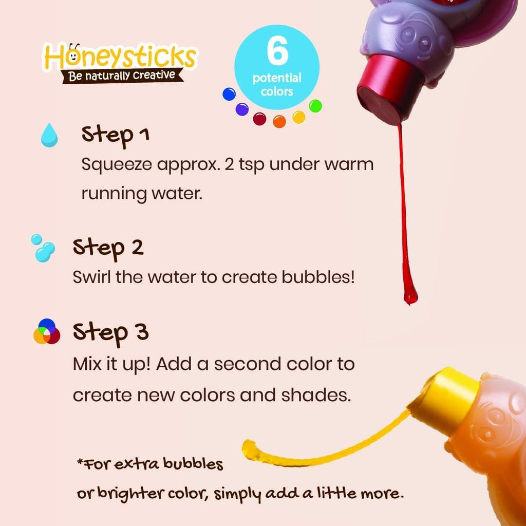 Honeysticks product label and safety details on bottle