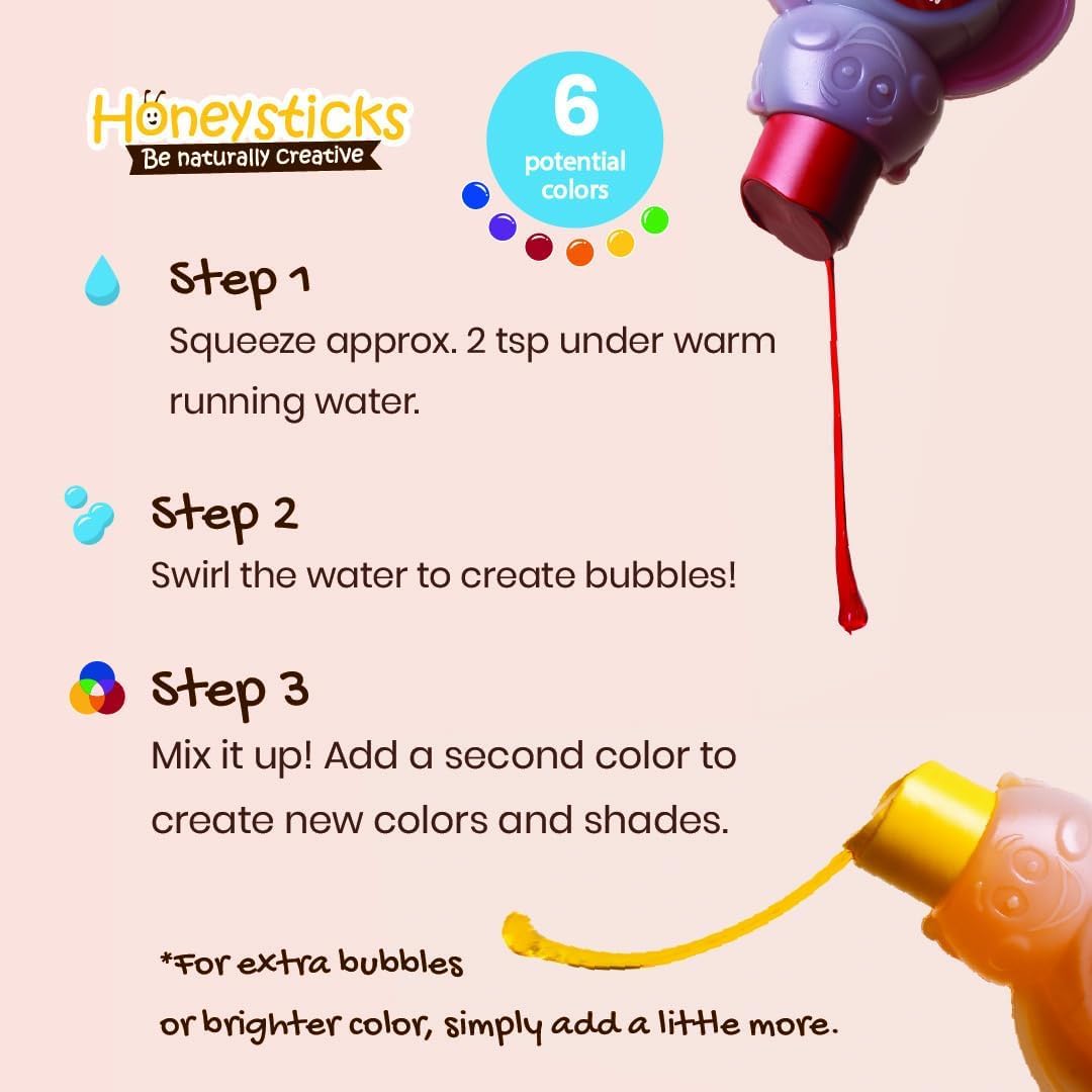 Honeysticks product label and safety details on bottle