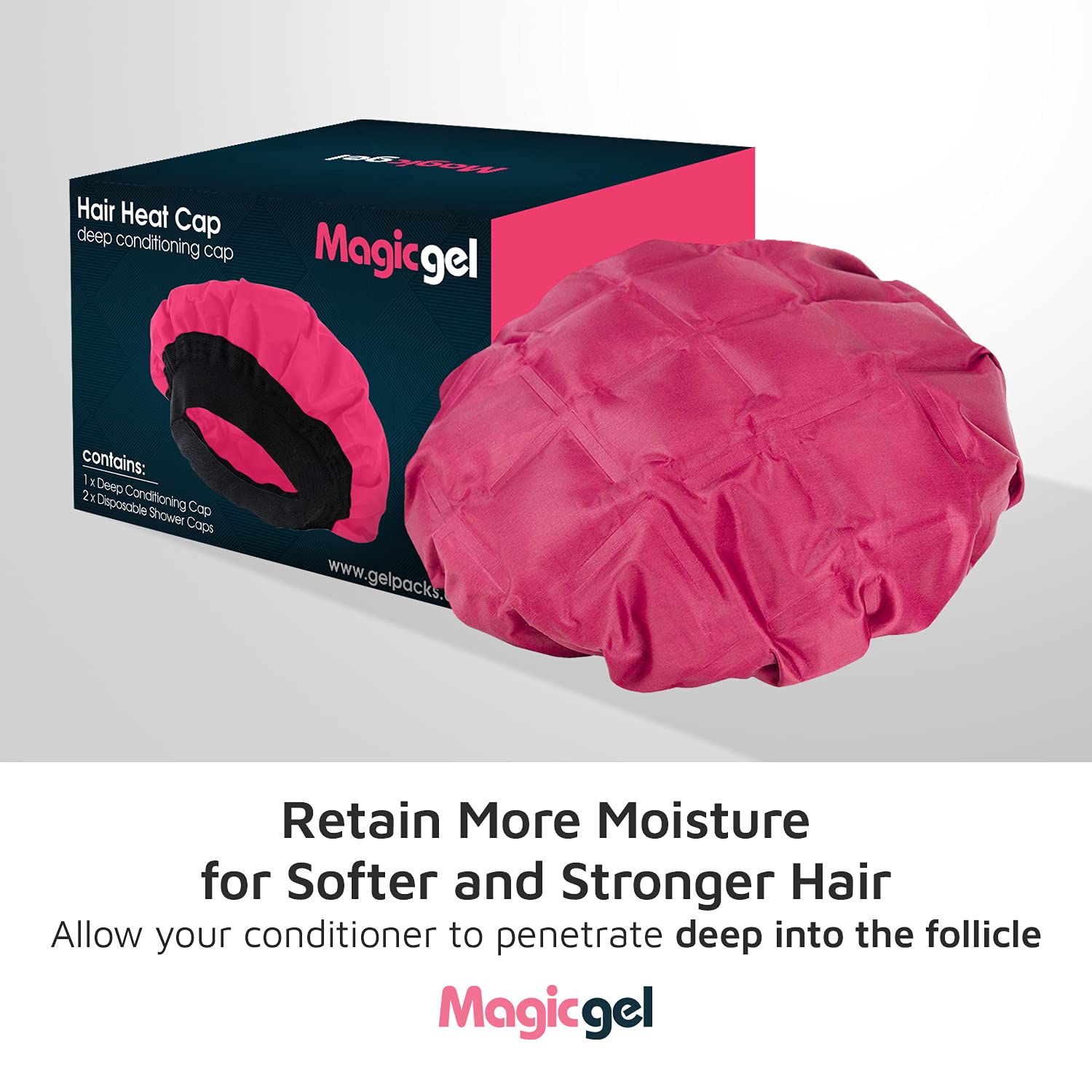 Close up look at the inner gel padding of the Magic Gel hot head cap for deep conditioning.