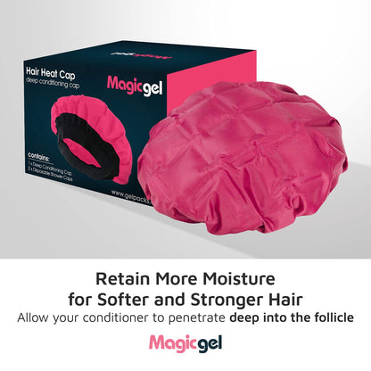 Close up look at the inner gel padding of the Magic Gel hot head cap for deep conditioning.