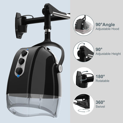 SalonFix professional salon hair processing hood showcasing the built-in negative ion generator outlet grill