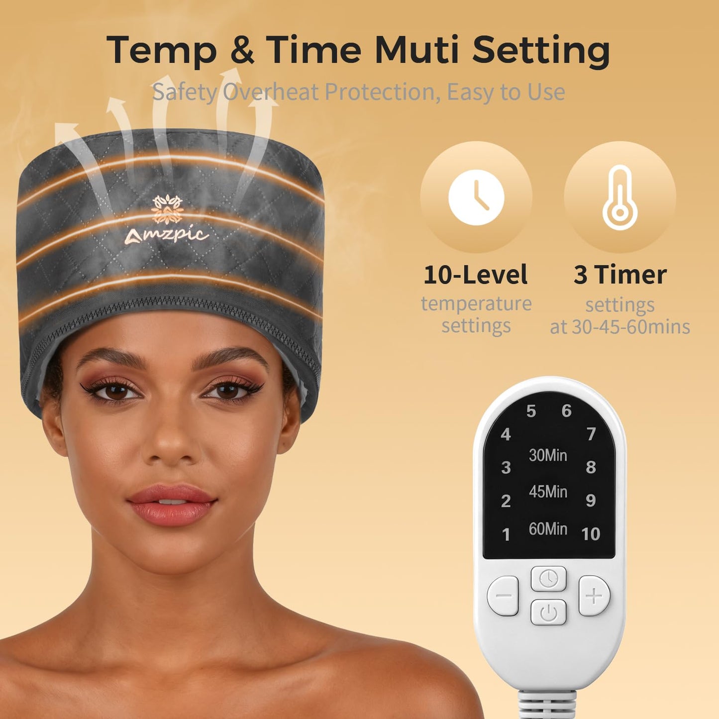 V-ORAL thermal treatment spa cap showing the adjustable security drawstring detail
