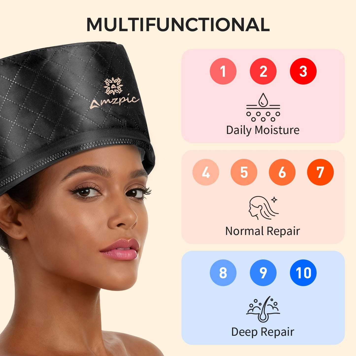 V-ORAL hair steaming hat with detachable and washable interior lining removed