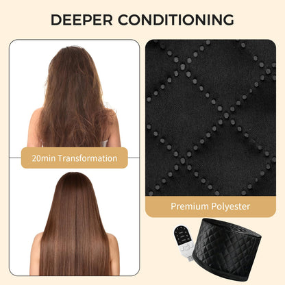 V-ORAL home hair care spa cap showcasing the extended power supply cord