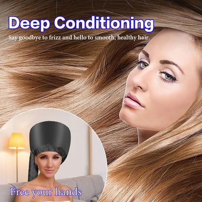 Side view of the portable hair drying cap showing even heat distribution vents