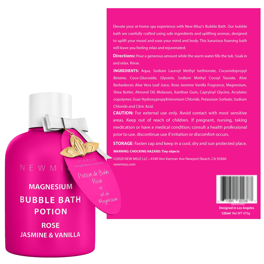 New Miuz natural body care bottle back view