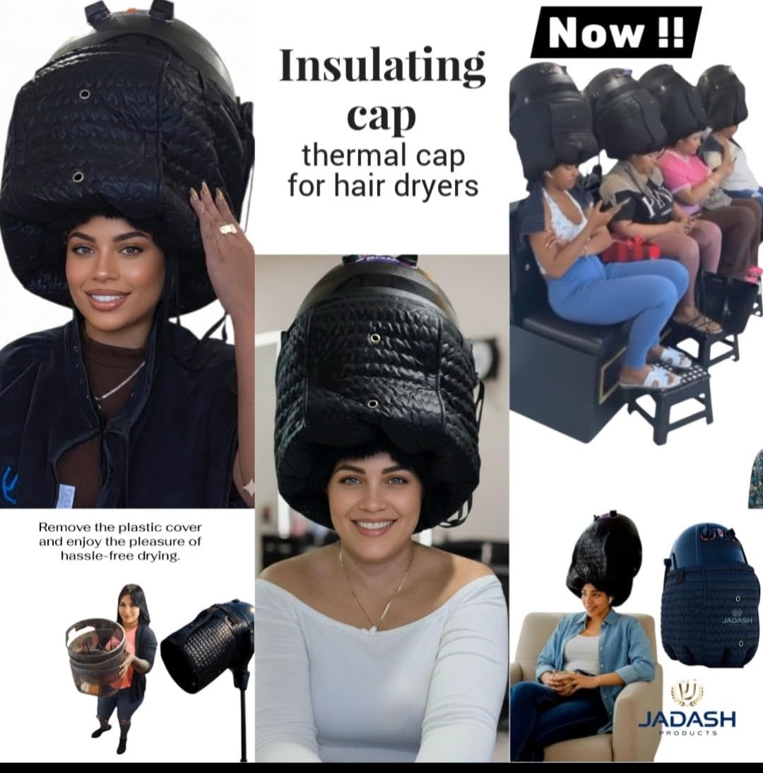 Detailed view of the flexible elastic attachment sleeve on the Jadash Products professional thermal cap.