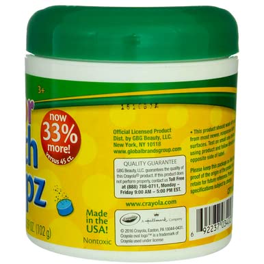 Crayola Color Bath Dropz packaging showing 60 count jar