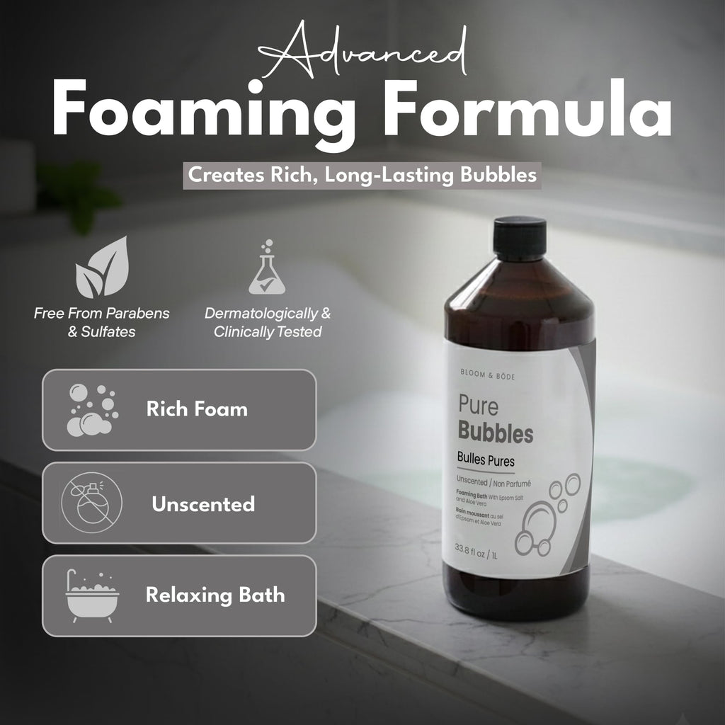 Bloom & Bōde pure bubbles natural bubble bath lifestyle setting