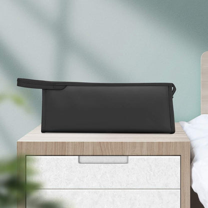 Buwico hair styler organizer pouch highlighting the smooth flat head metal zipper