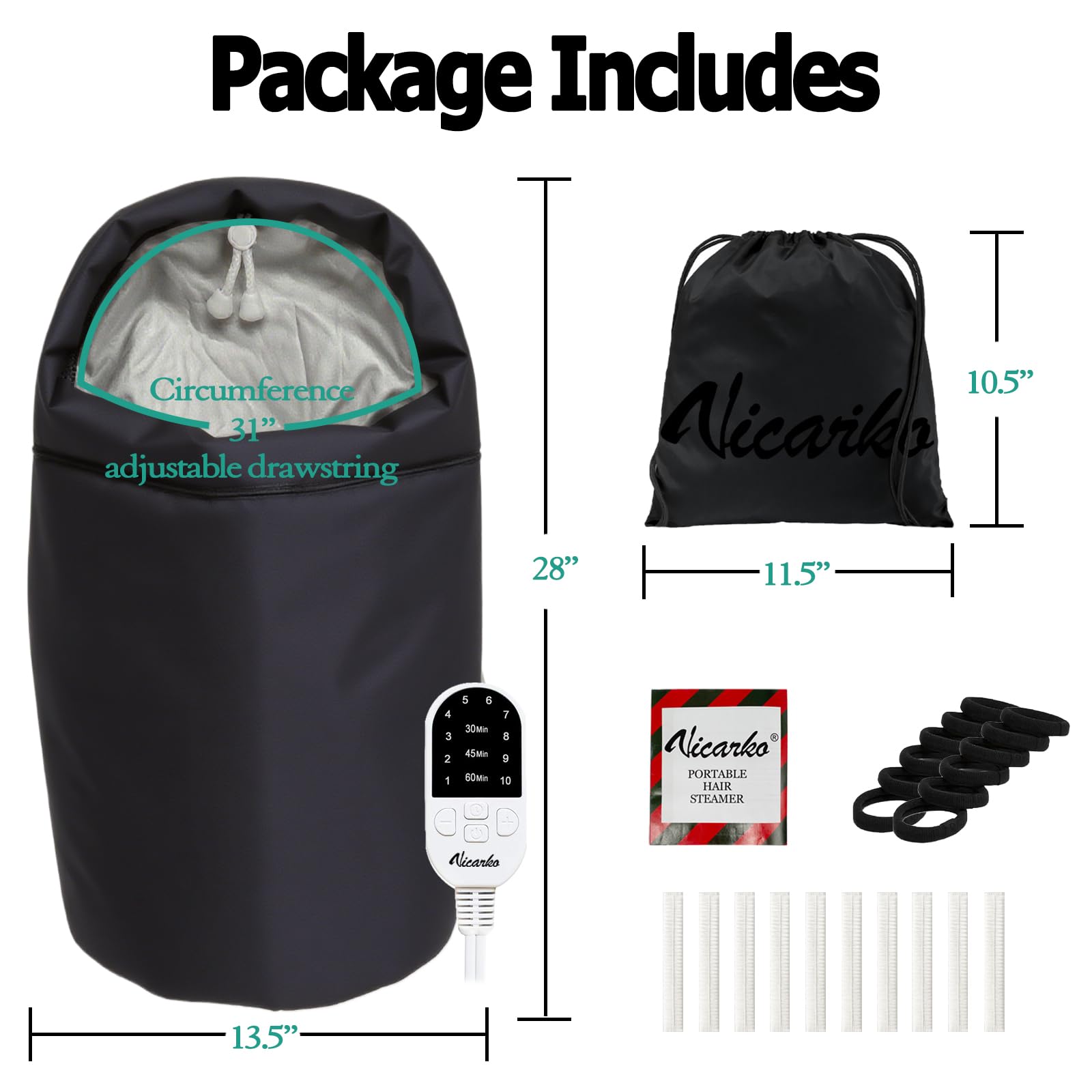 VICARKO deep conditioning cap being adjusted for a secure three hundred and sixty degree fit.