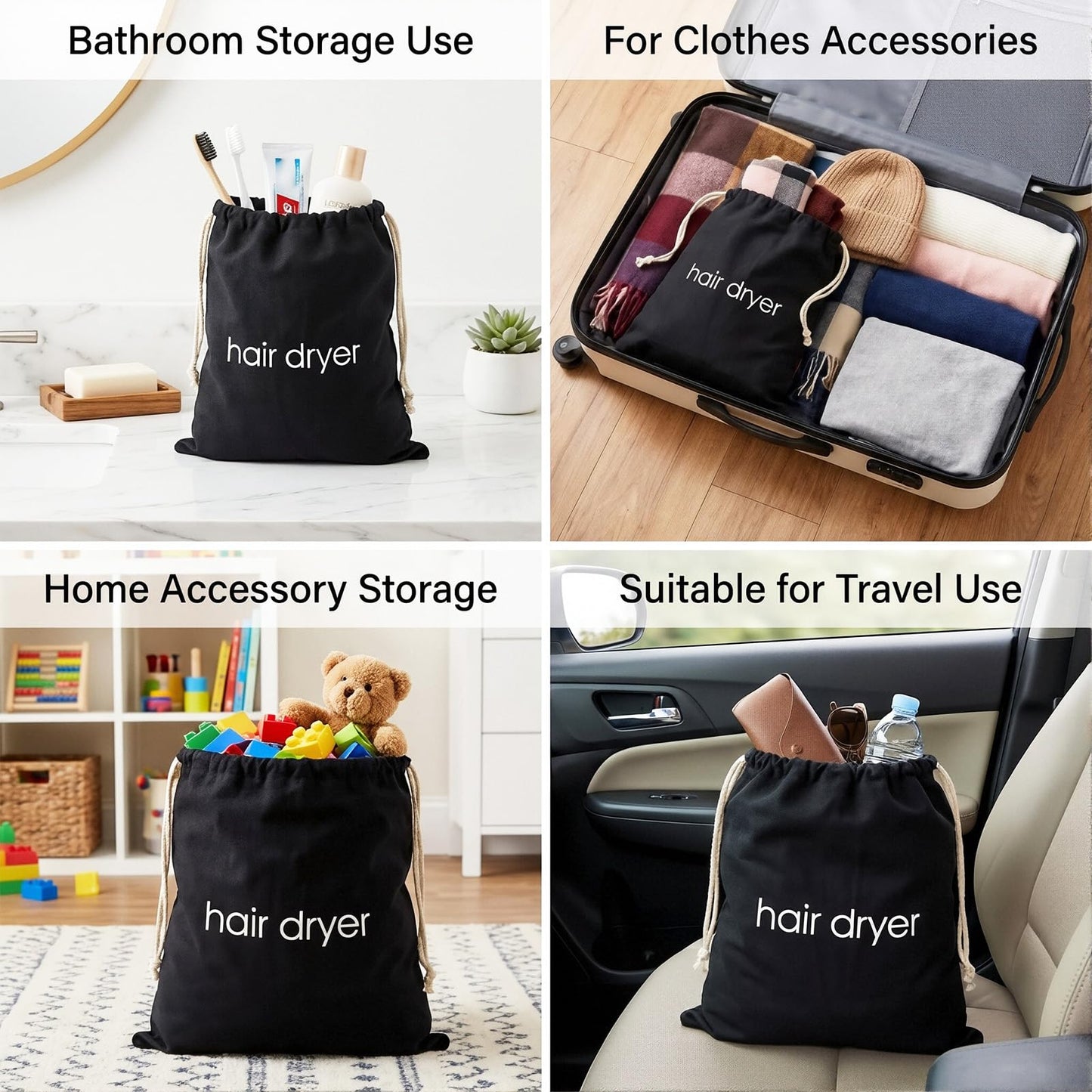 Compact dustproof travel pouch collection for hair straighteners and beauty tools