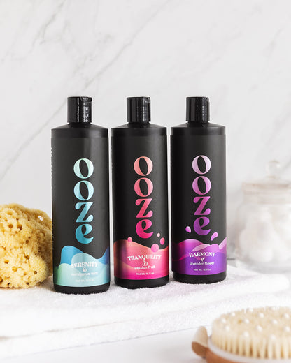 Foaming texture of Ooze Passion Fruit Bubble Bath