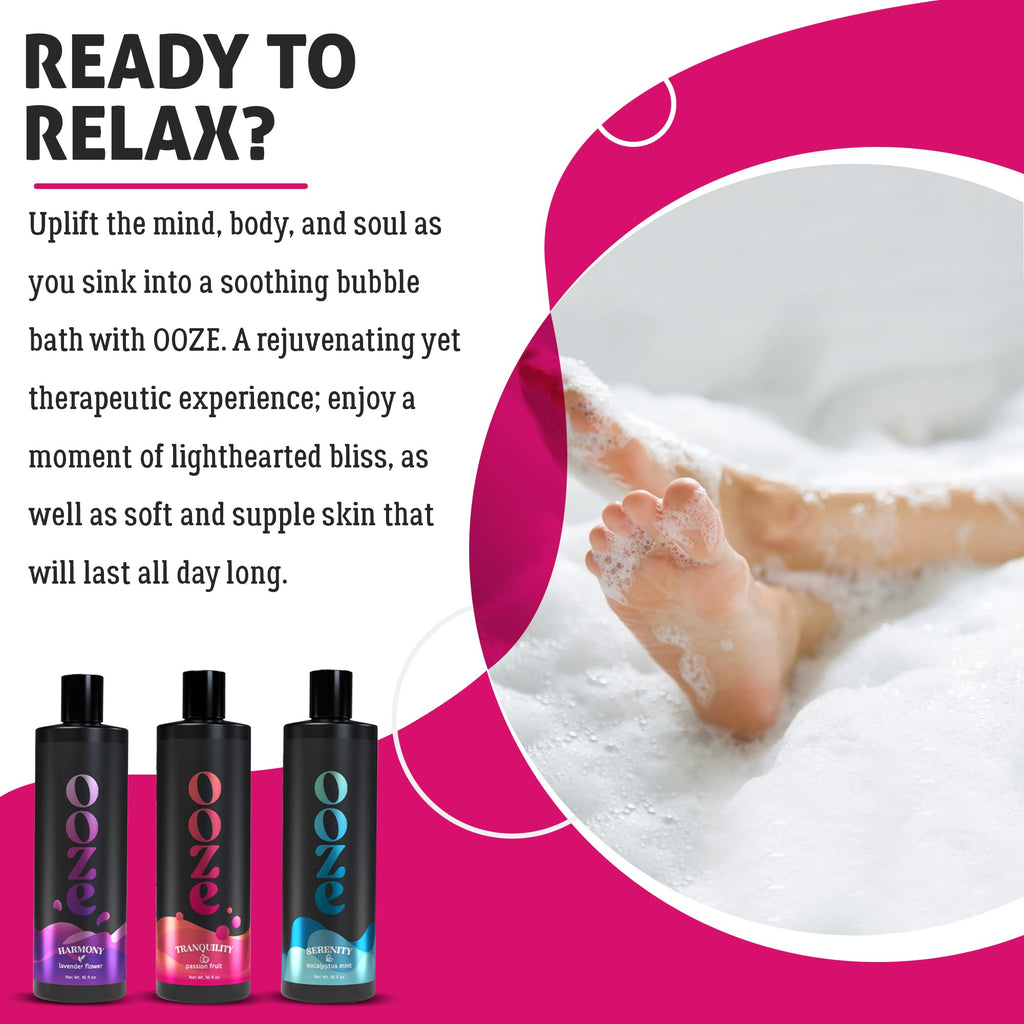 Ooze moisturizing bath product with QR code detail