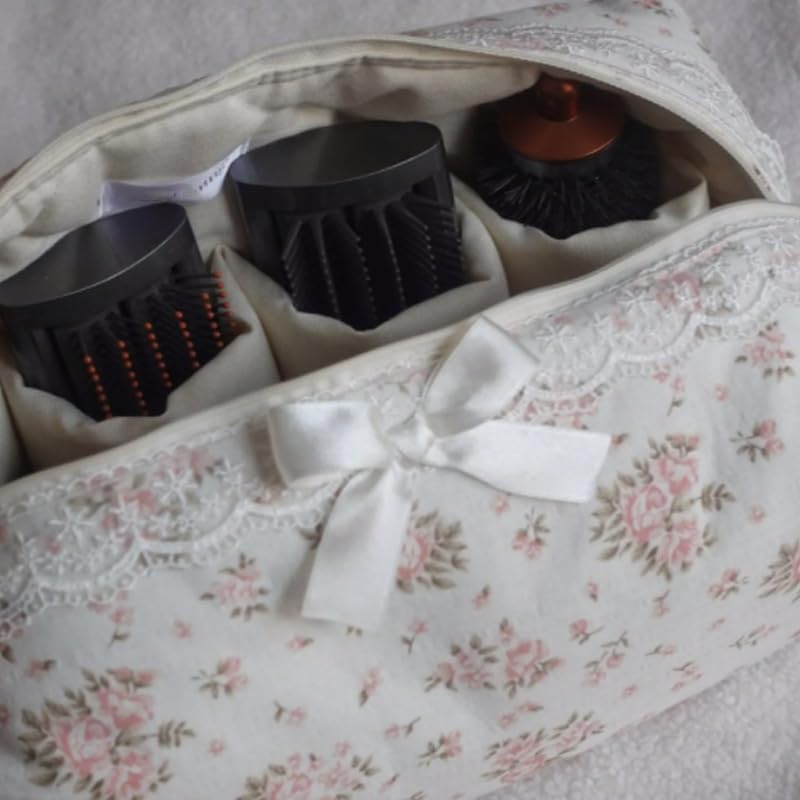 Cohawk floral travel case unrolled showcasing the detachable heat resistant mat layout.