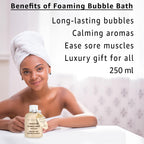 New Miuz coconut vanilla bubble bath bottle label details