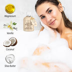 New Miuz shea butter bubble bath ingredients and back view