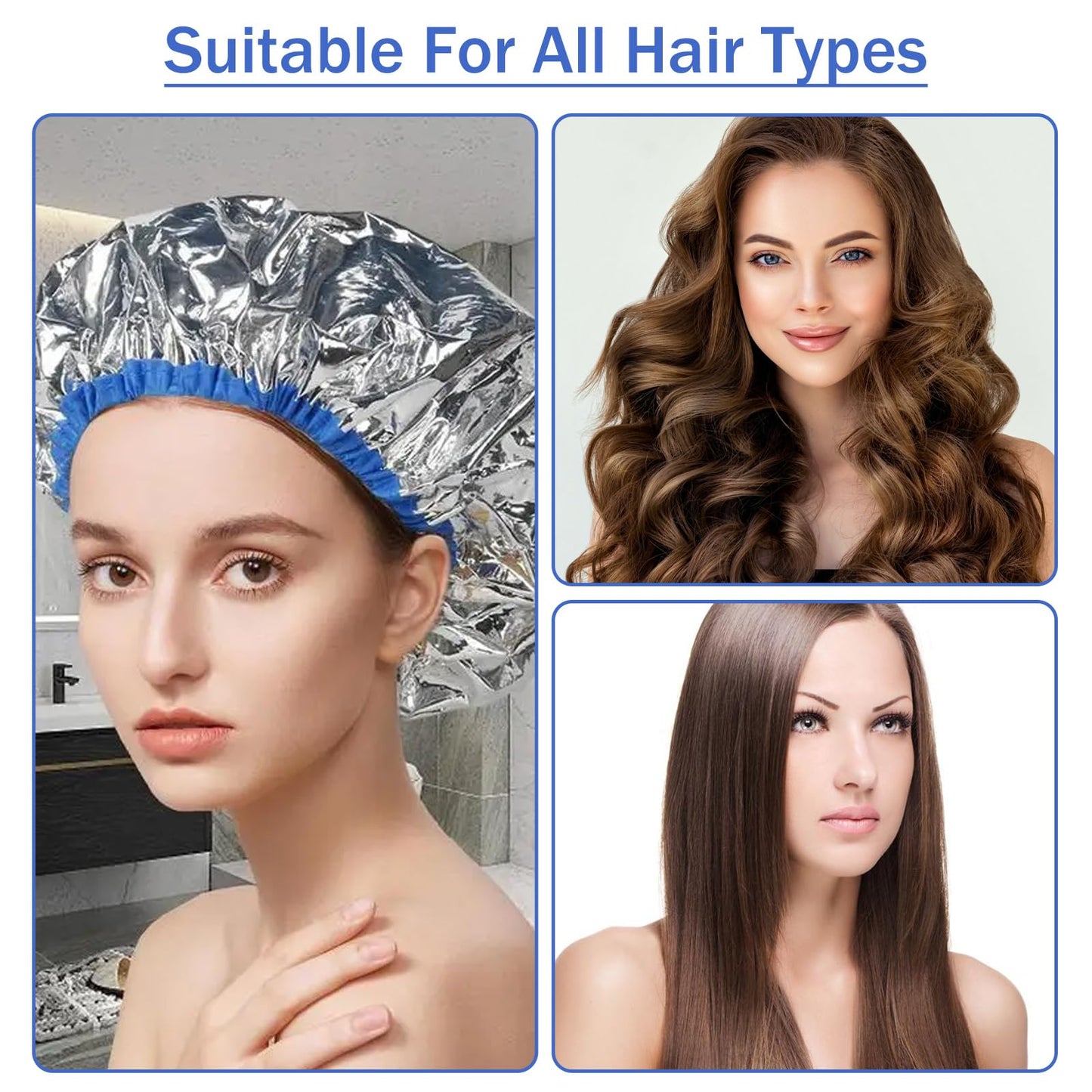 Four pieces of the salon grade hair dyeing foil cap laid out flat to demonstrate the full twelve centimeter opening size.