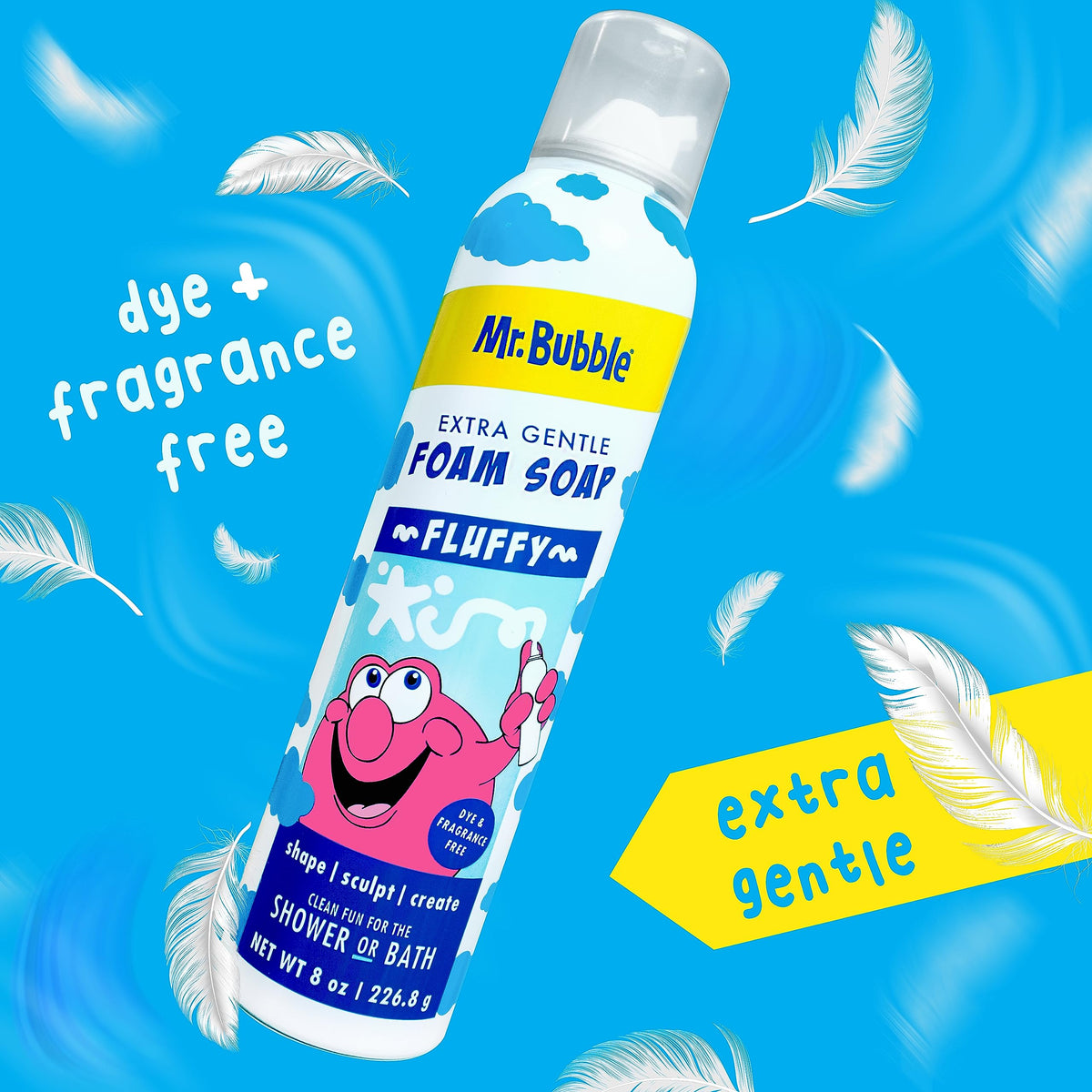 Child using sensitive skin foam soap for hand washing and body cleansing