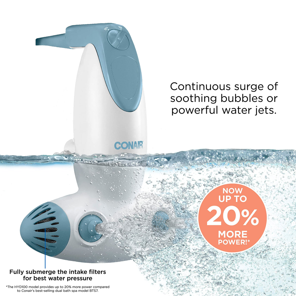 Conair jet hydro spa showing multi-directional water nozzles
