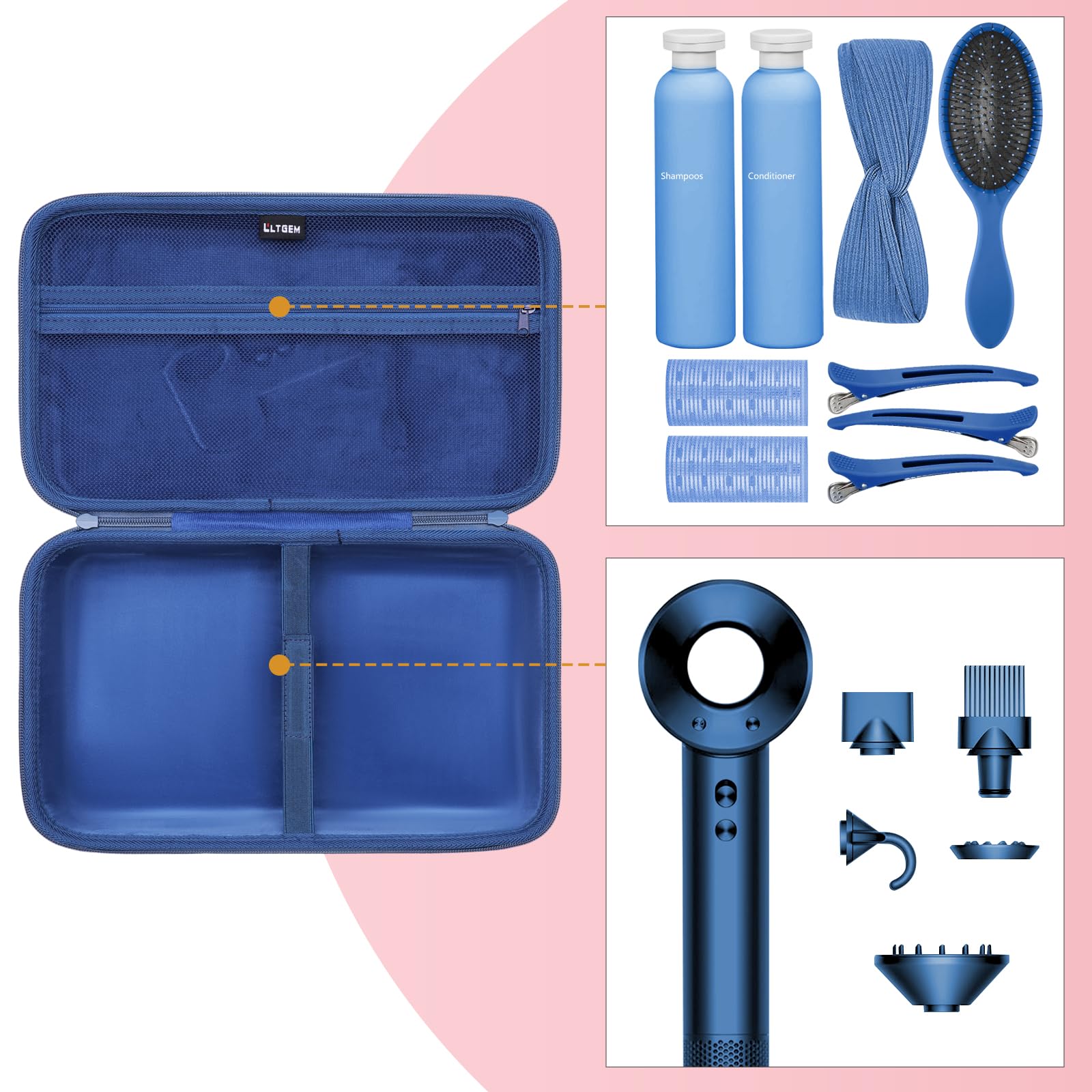 L LTGEM luxury tool organizer displaying secure outer pocket for power cords
