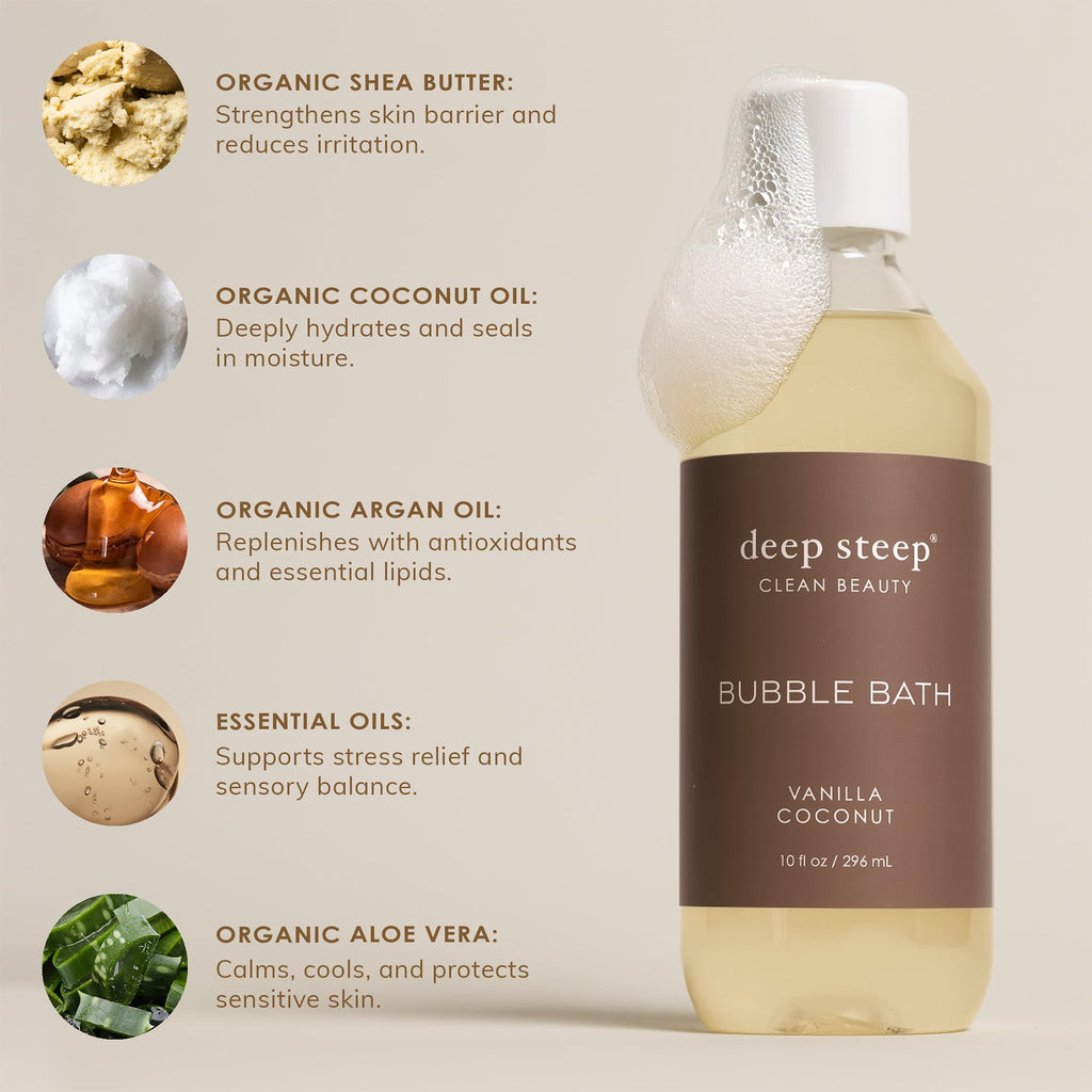 Deep Steep bath product ingredients and directions panel