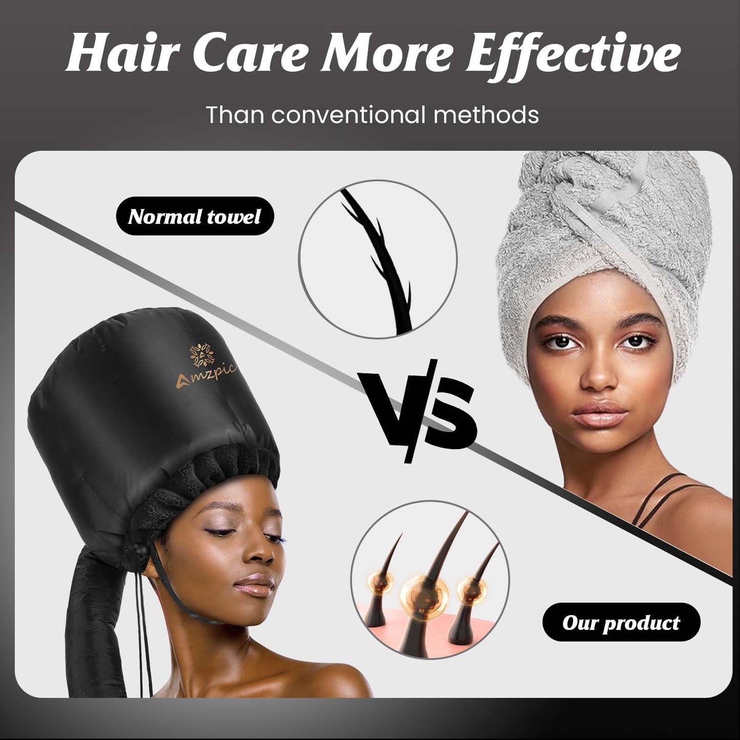 Amzpic heat protective headband design illustrating ear and forehead protection during use
