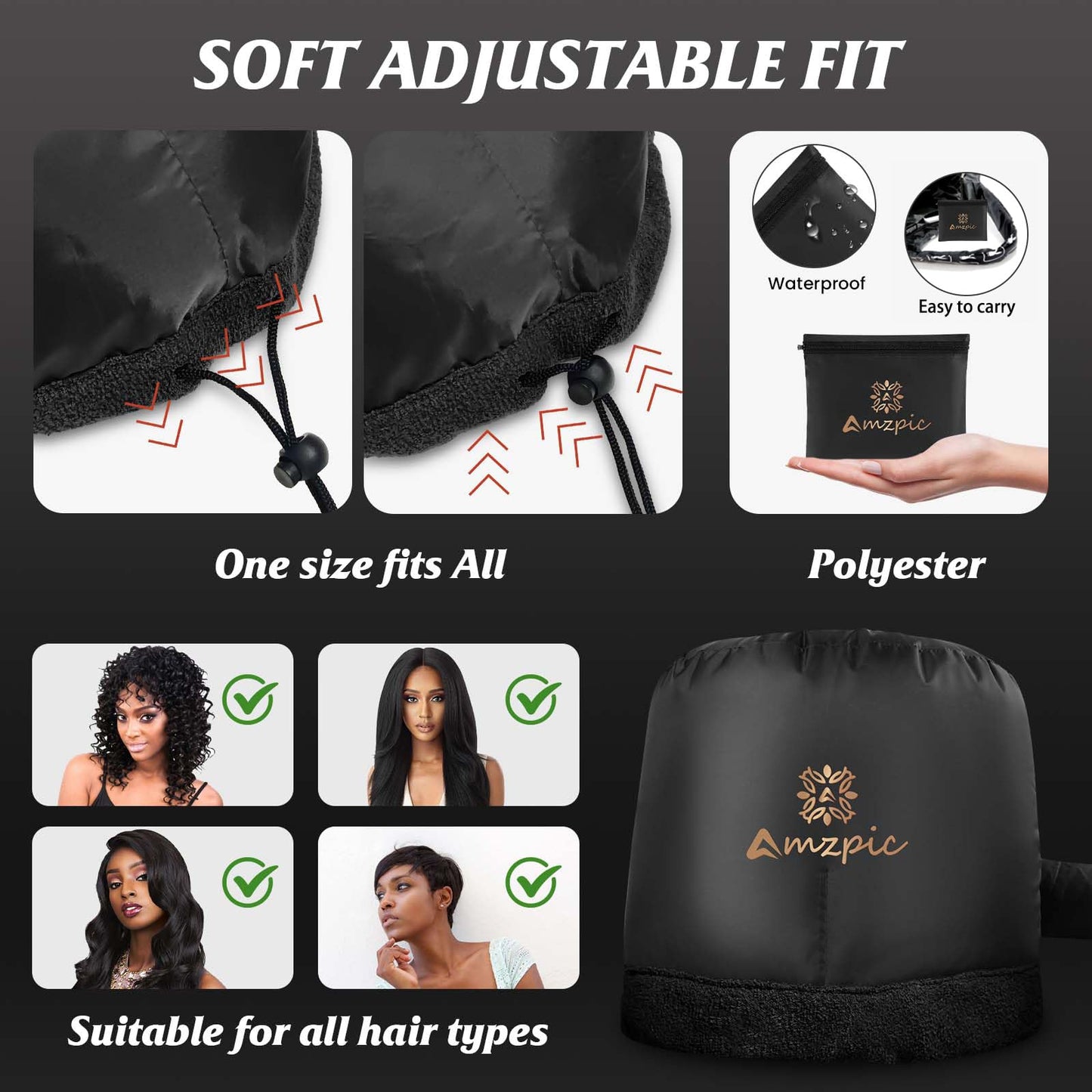 Amzpic salon quality hair drying hood packaged and ready for at home spa care