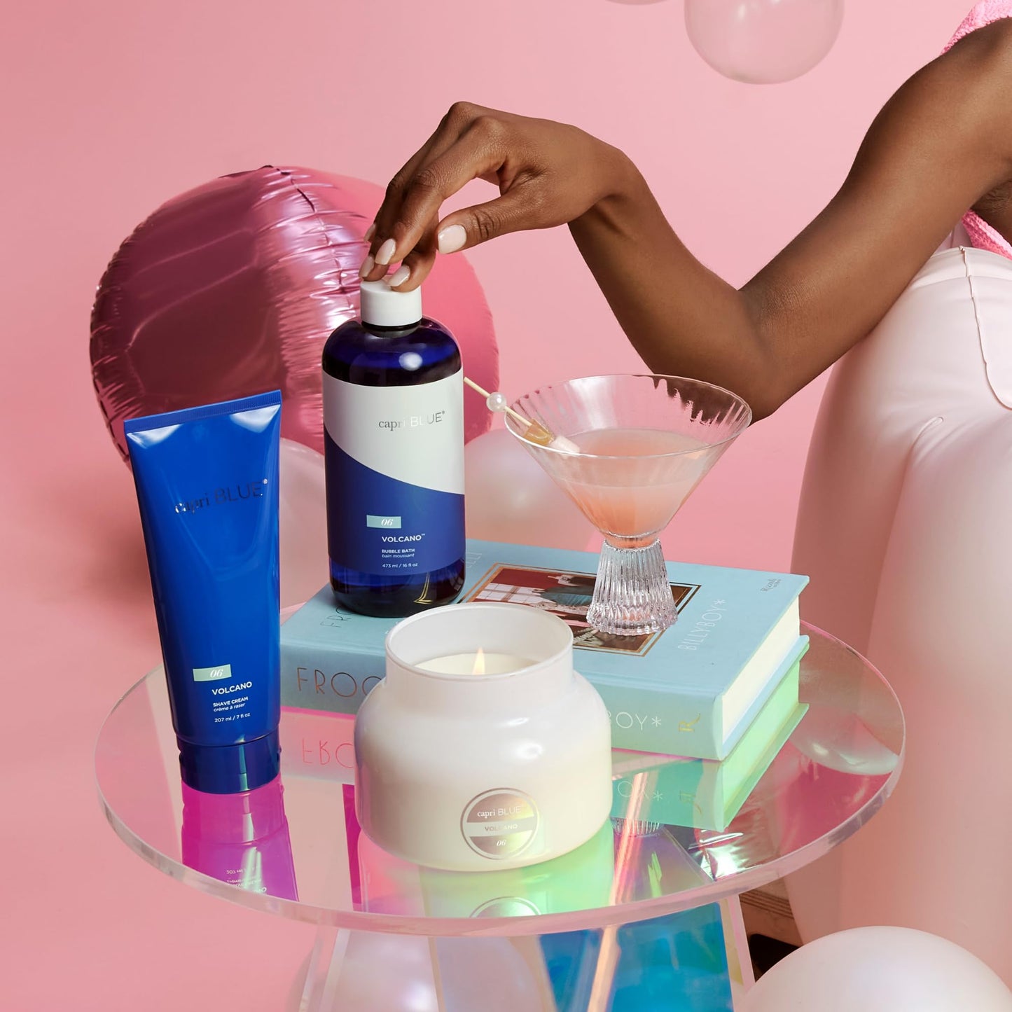 Rich foam texture of Capri Blue luxury bath soak