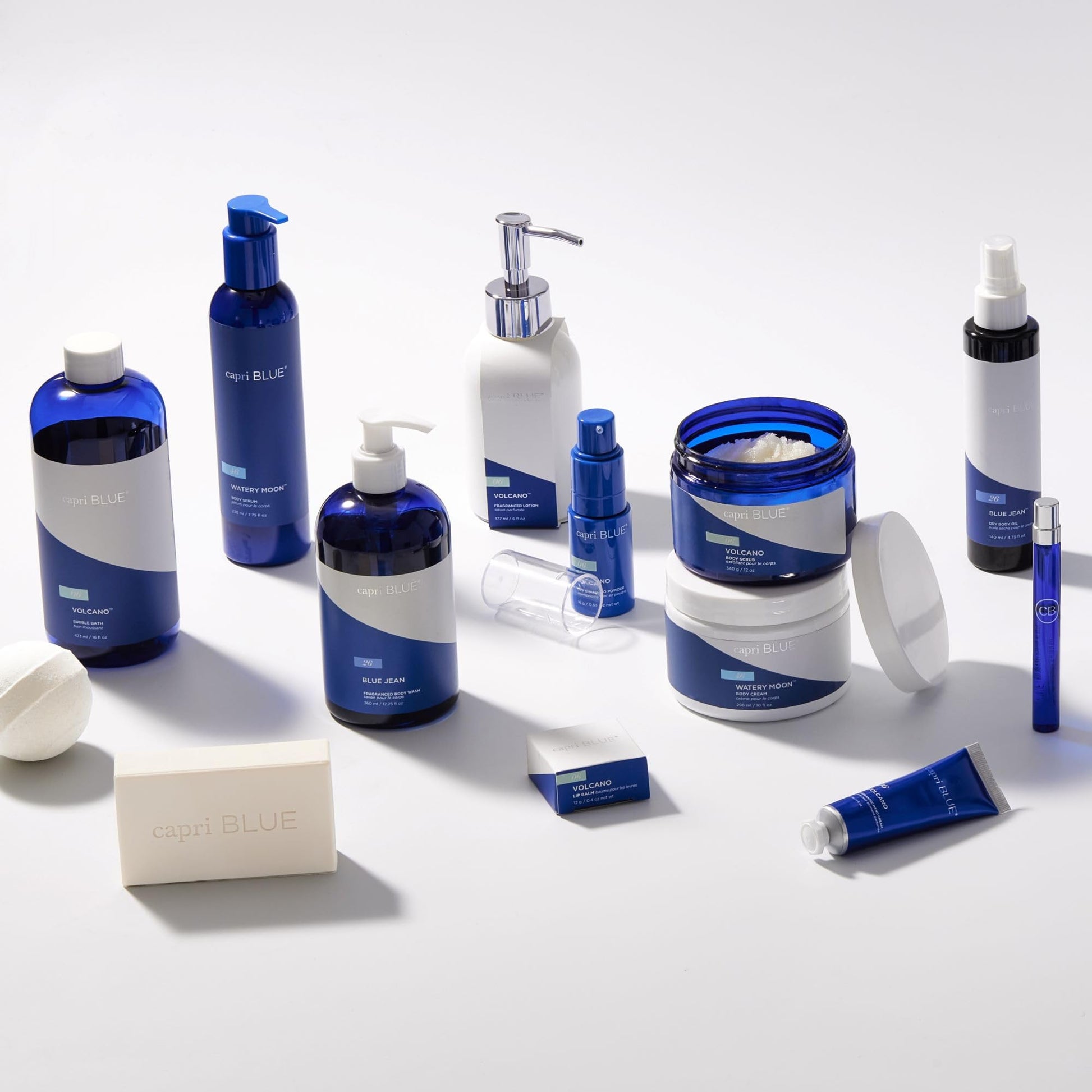Capri Blue bubble bath bottle cap and bottle detail