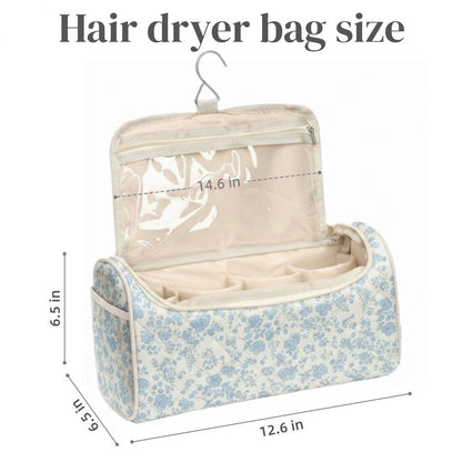 Pitrumo cotton portable hair dryer storage case showing internal compartments