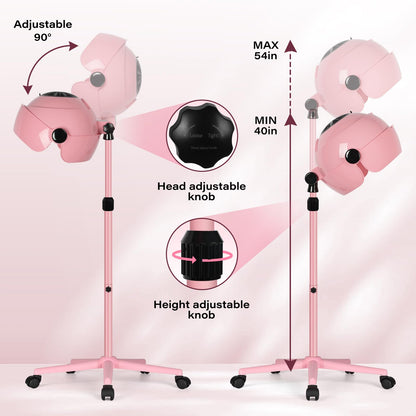 TASALON salon floor sit under hair dryer rolling base view