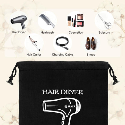 Terdey brand hairdryer organizer bag showing the high quality fabric texture and stitching details.