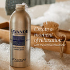 L'Occitane lavender bubble bath showing label details