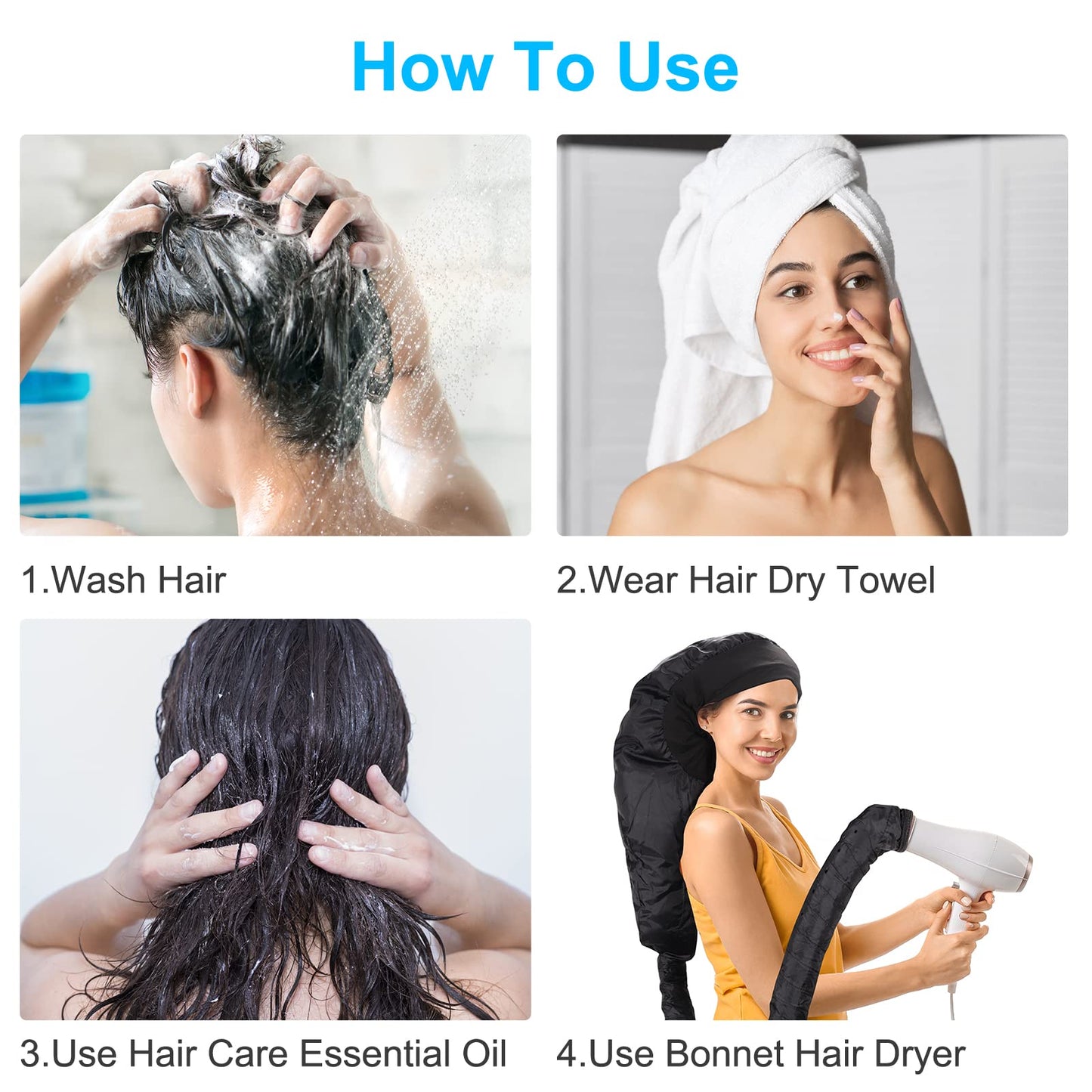 HIFILTURE hooded hair dryer attachment multiple ventilation holes for uniform heat distribution view