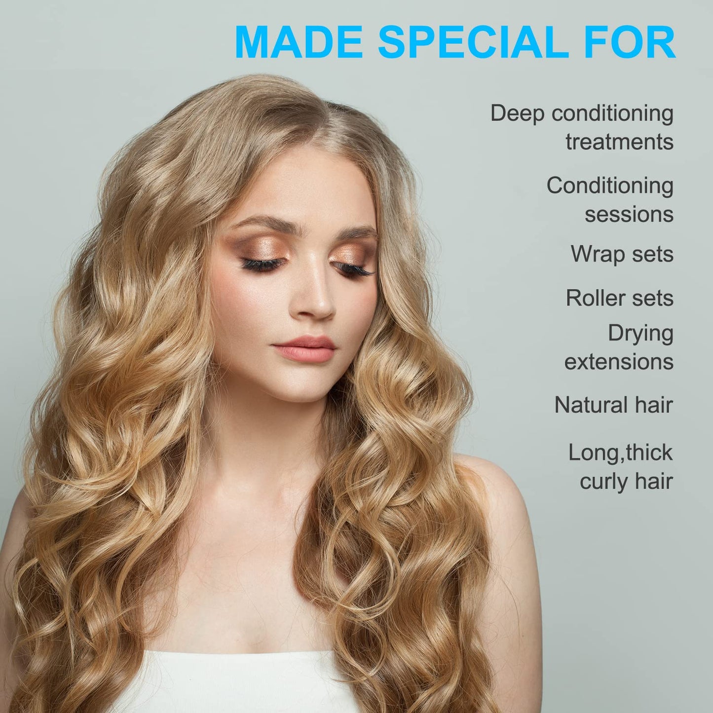 HIFILTURE deep conditioning cap setup on model with natural curly hair for salon processing