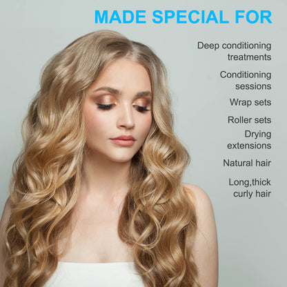 HIFILTURE deep conditioning cap setup on model with natural curly hair for salon processing