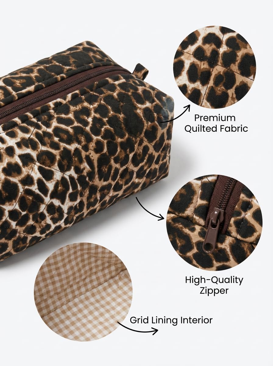 Spacious interior of the leopard travel bag showing storage capacity
