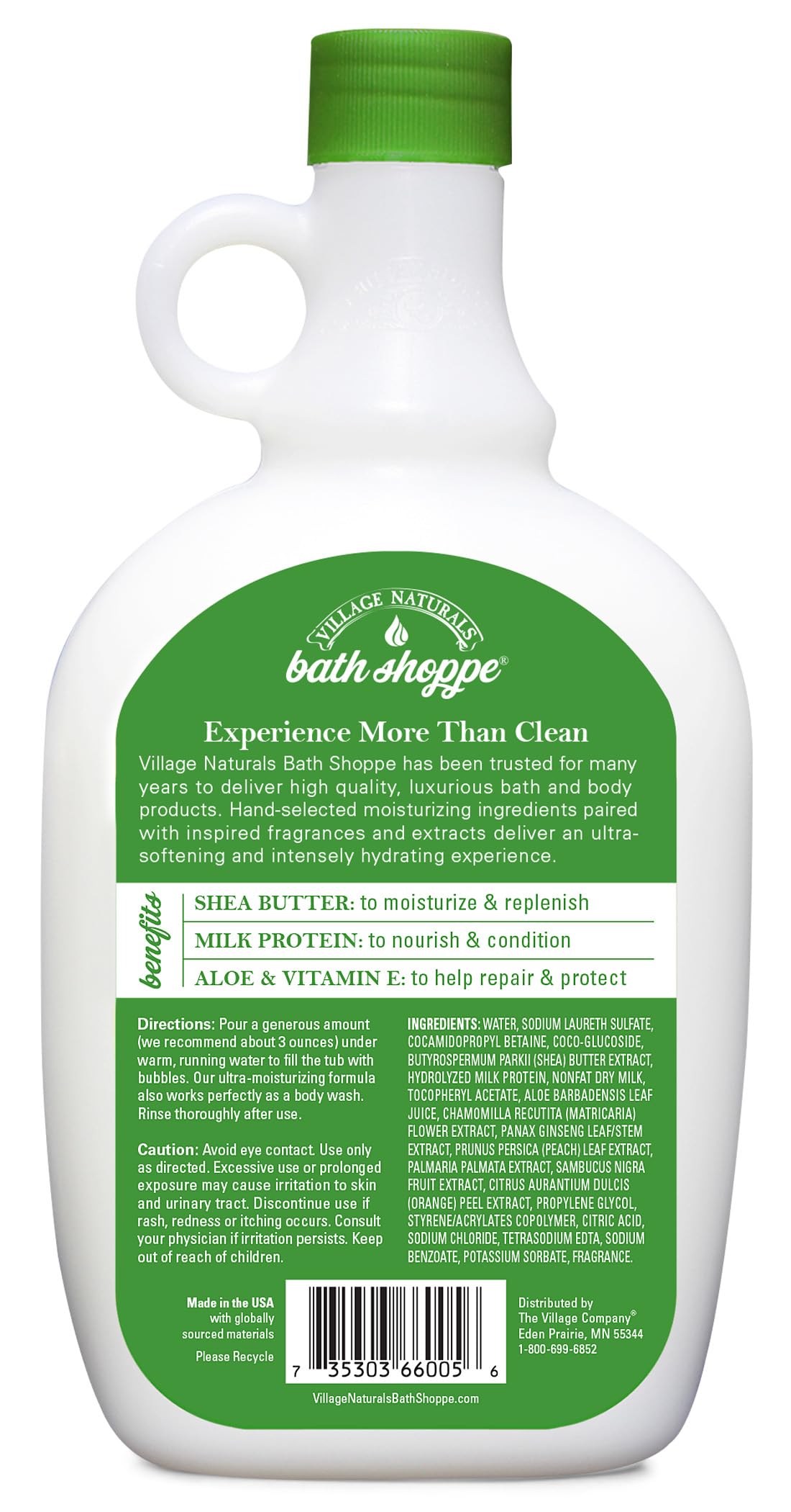 Village Naturals milk bath dual bottles lifestyle packaging