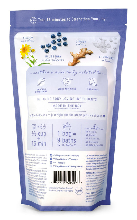 Blueberry Citrus scented mineral bath soak pouch