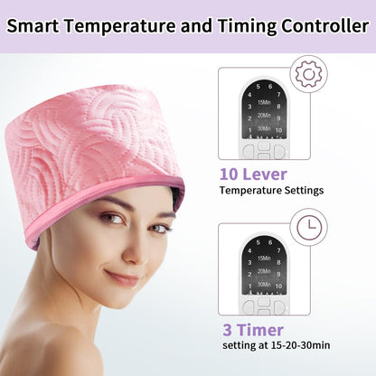 Snekuli portable hair spa cap showing the high-quality interior lining designed for deep conditioning treatments.