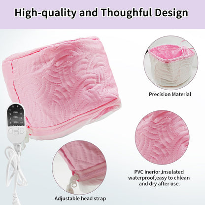 Snekuli thermal treatment cap demonstrating the flexible silicone outer layer fit and secure four-wire construction.