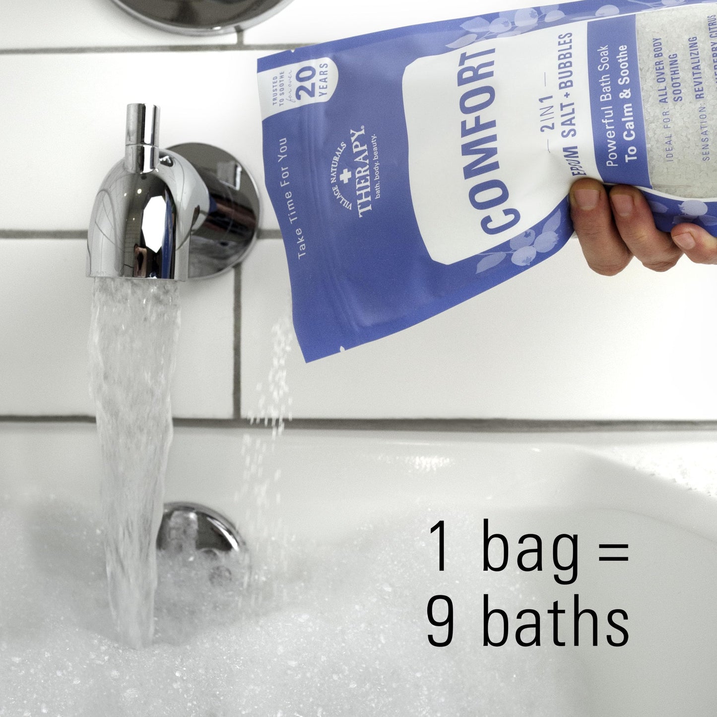 Authentic imported USA Village Naturals Epsom salt bubbles