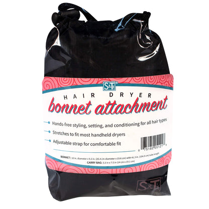S&T INC. black soft hood hair accessory set up for an at-home spa and roller styling routine