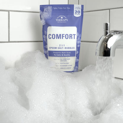Two pack set of Village Naturals therapy foaming bath soak